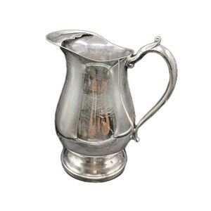 Vintage Kent Silver Plate Pitcher Mustache Ice Guard 9" Traditional MCM Formal